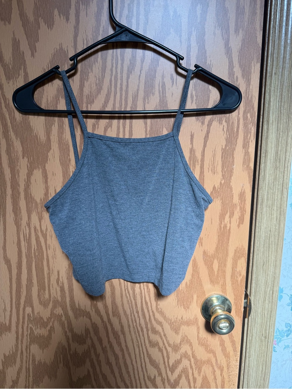 Gray Cropped Tank Top